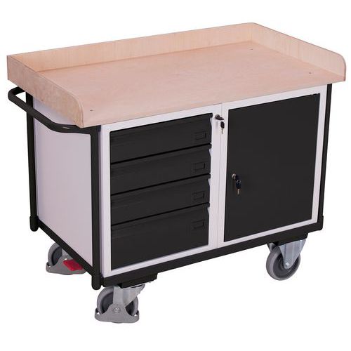 Établi Mobile Avec 1 Plateau - Anthracite - Sw-600.613