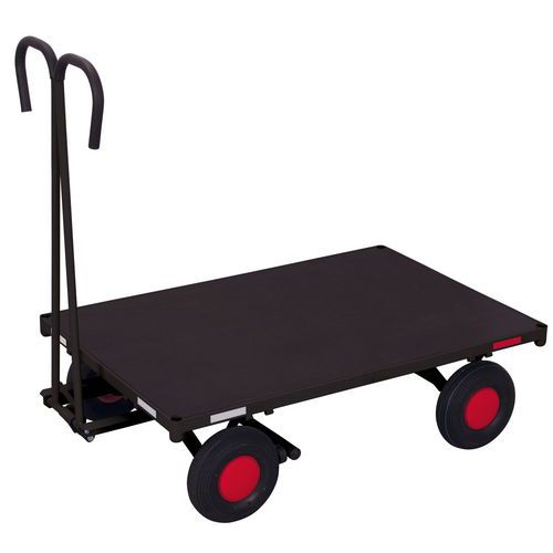 Variofit - Remorque manuelle sans ridelles Anthracite - Charge 700 kg - Plateau Contreplaqué - Roues Caoutchouc Plein - 1200x1200 mm