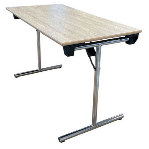Table De Réunion Et D'accueil Pliante Reconditionnée 120x60cm Beige