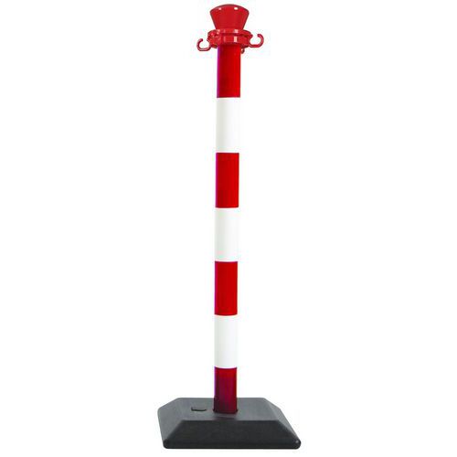 Viso - Poteau de balisage ABS monobloc - Rouge/blanc 1000mm - Intérieur/Extérieur - Manutention