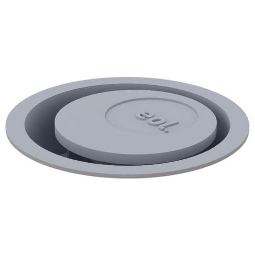 EOL - Obturateur passe-câbles bureau Ø 80 mm Gris ABS - 60% recyclé - Éco-responsable