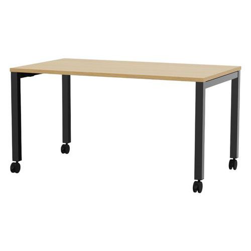 Bureau Mobile Arial 180x80cm - H 735cm - Chêne Clair - Noir