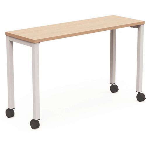 Table De Réunion Mobile Arial H735cm - Chêne Clair - Blanc