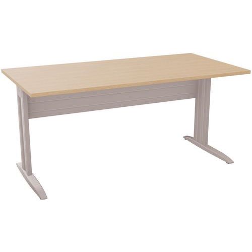 EOL - Bureau droit Idol 160 cm Chêne/Gris - 66% Recyclé - Éco-responsable