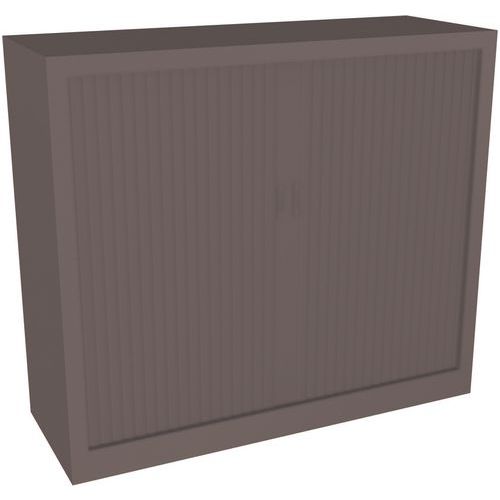 EOL - Armoire métallique à rideaux PVC Ariv - H105xL120 cm Anthracite - 2 tablettes, fermeture à clé, éco-responsable