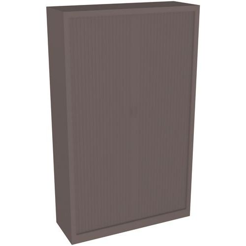 EOL - Armoire de bureau métallique à rideaux PVC - H198xL120 cm Gris Anthracite/Gris Clair - 2 Portes, 2 Tablettes, Fermeture à clé - Éco-responsable