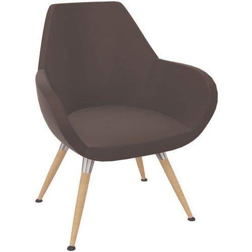 Chauffeuse 4 Pieds Bois Tissu Soft Line Noir