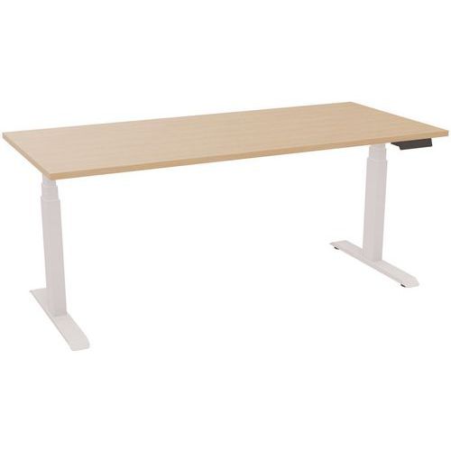 EOL - Bureau électrique Axel L180xP80cm Chêne Clair/Blanc - Plateau Mélaminé 25mm - 98% Recyclé - Éco-responsable