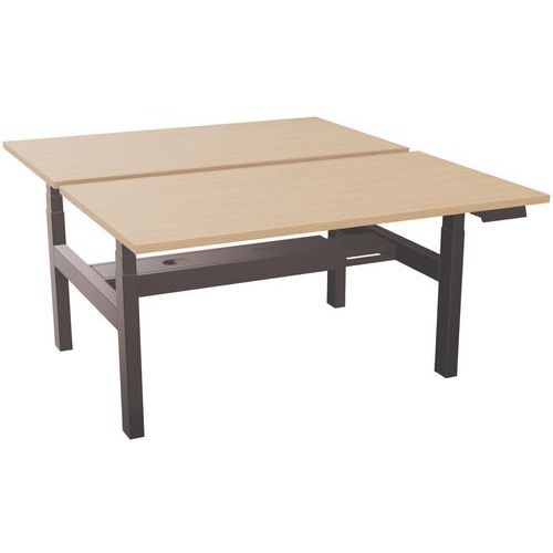 Bureau Structure Partagée L140xp80 Ép.25mm Chêne Clair/noir