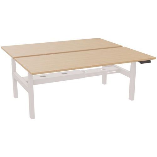 Bureau Structure Partagée L180xp80 Ép.25mm Chêne Clair/blanc