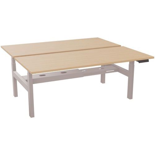 Bureau Structure Partagée L180xp80 Ép.25mm Chêne Clair/alu