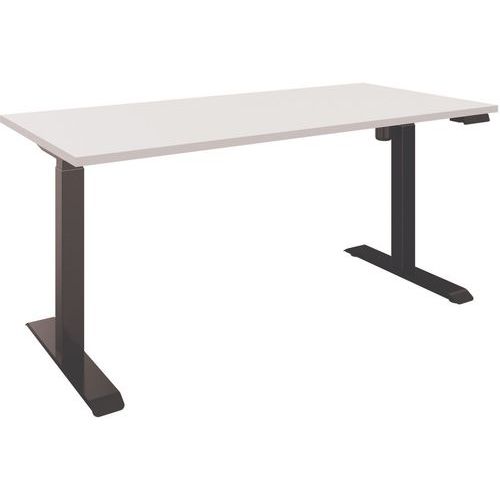 EOL - Bureau électrique L160xP80 cm Blanc/Noir - Plateau Mélaminé 25mm - 85% Recyclé - Éco-responsable