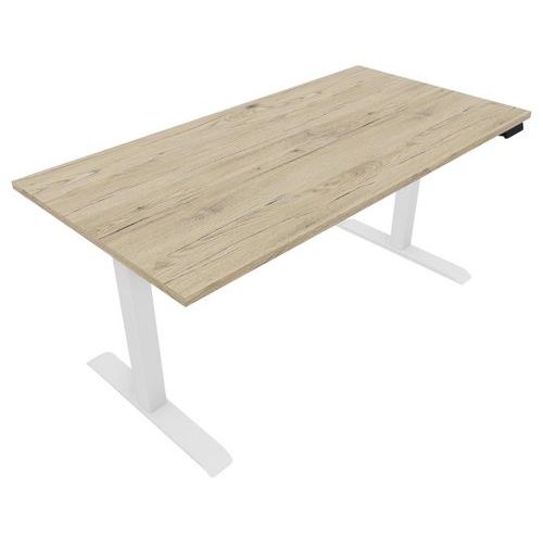 Bureau Motorisé L160xp80 Cm Ép.25 Mm Chêne Brunswick/blanc
