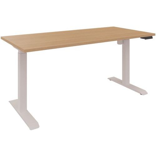 EOL - Bureau électrique Lutz L160xP80 cm Chêne Clair/Blanc - 85% Recyclé - Éco-responsable