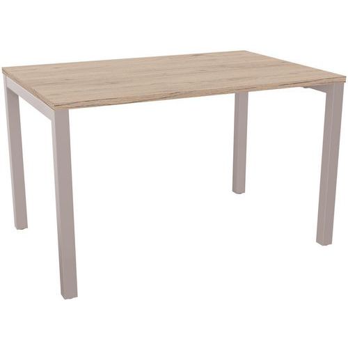 Bureau Pied Carré L120xp80 Cm Ép.25mm Brunswick/gris Alu