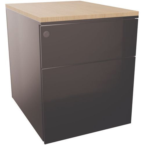 Caisson Mobile 2 Tiroirs L42xp533xh505cm Noir/chêne Clair