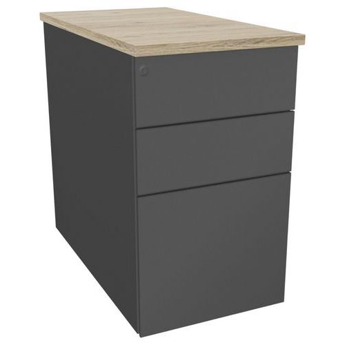 Caisson 3 Tiroirs P.80cm L.432cm H.73cm Gris/brunswick