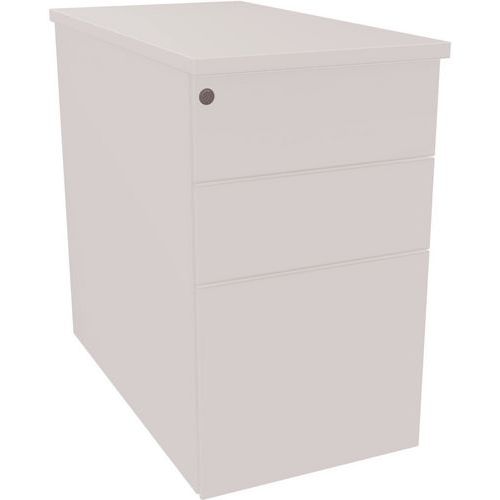 EOL - Caisson de bureau 3 tiroirs - Blanc - 80x43.2x73cm - Acier - Fermeture à clé - Livré monté