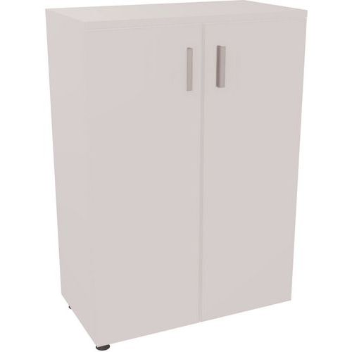 EOL - Armoire 2 Portes Battantes Armand - Blanc - L80xH113.7xP43.2cm - Mélamine - 2 Tablettes - Éco-responsable