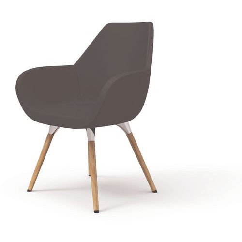 Chauffeuse 4 Pieds Bois Tissu Soft Line Gris Souris