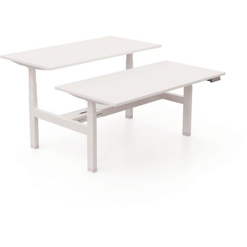 Bureau Structure Partagée L160xp80 Ép.25mm Blanc/blanc