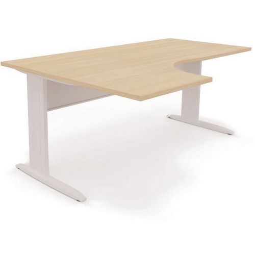 EOL - Bureau d'angle Idol 160x120 cm Blanc/Chêne Clair - 66% Recyclé - Éco-responsable