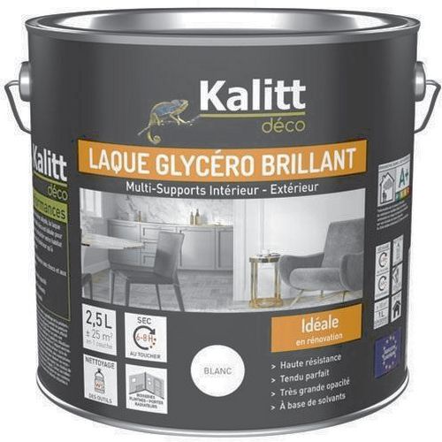 Laque Glycéro Brillante Multi-supports - 2.5 L - Blanc