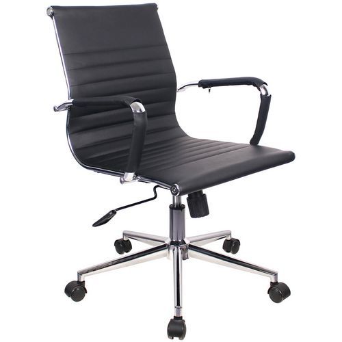 Fauteuil De Direction Favora Noir - Dossier Moyen En Pu