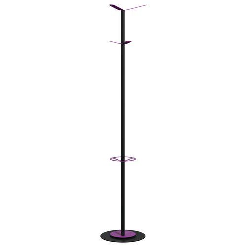 Portemanteau Range Color Fût Noir 6 Patères Violet