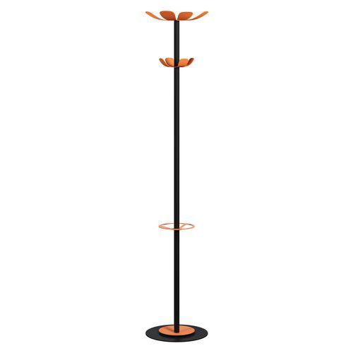 Portemanteau Range Color Fût Noir 8 Patères Orange