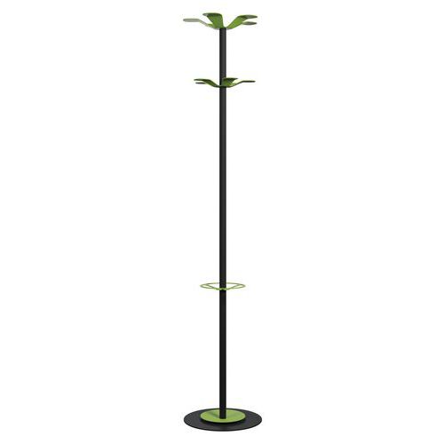 Portemanteau Range Color Fût Noir 10 Patères Vert