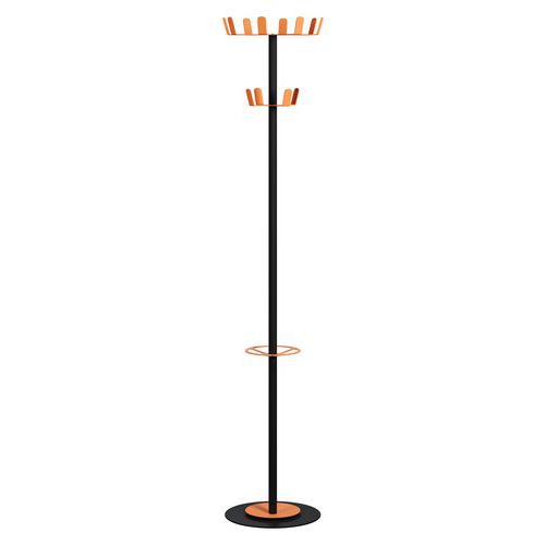 Portemanteau Range Color Fût Noir 12 Patères Orange