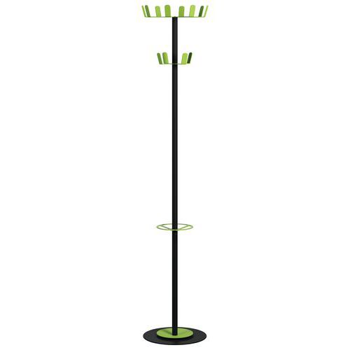 Portemanteau Range Color Fût Noir 12 Patères Vert
