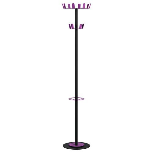 Portemanteau Range Color Fût Noir 12 Patères Violet