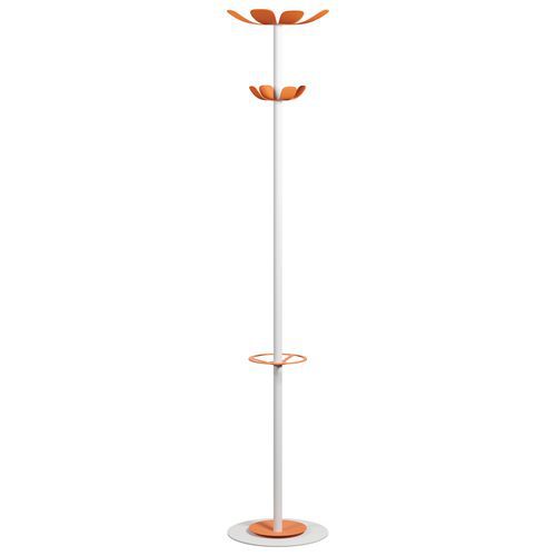 Portemanteau Range Color Fût Blanc 8 Patères Orange