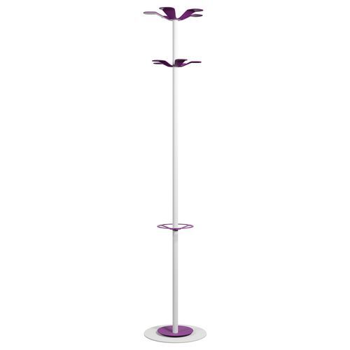 Portemanteau Range Color Fût Blanc 10 Patères Violet