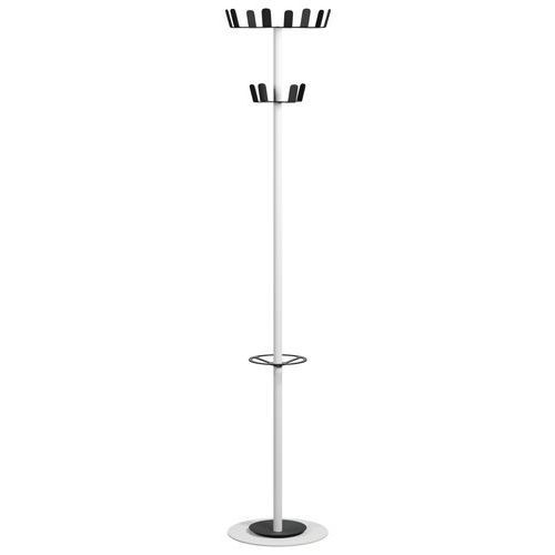 Portemanteau Range Color Fût Blanc 12 Patères Noir