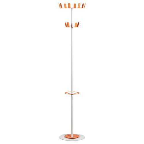 Portemanteau Range Color Fût Blanc 12 Patères Orange