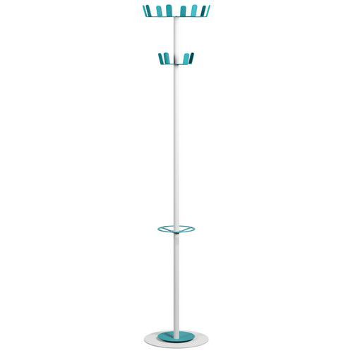 Portemanteau Range Color Fût Blanc 12 Patères Bleu