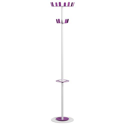 Portemanteau Range Color Fût Blanc 12 Patères Violet