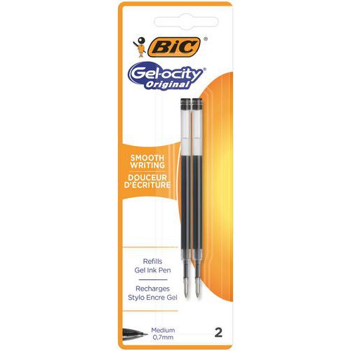 Bic Gel-ocity Original Recharges Gel Pointe Moyenne Noire