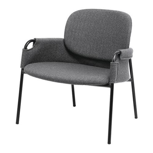 Fauteuil Cloth Pied Noir Assise Anthracite