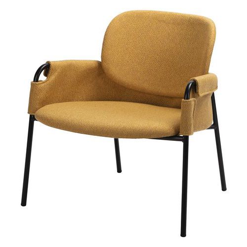 Fauteuil Cloth Pied Noir Assise Jaune