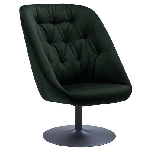 Fauteuil Pivotant Turn Pied Noir Assise Verte