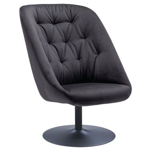 Fauteuil Pivotant Turn Pied Noir Assise Anthracite
