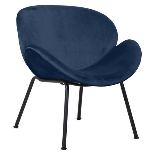 Fauteuil Mili Pied Noir Assise Bleue