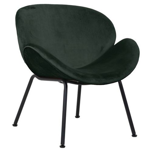 Fauteuil Mili Pied Noir Assise Verte