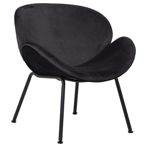 Fauteuil Mili Pied Noir Assise Anthracite