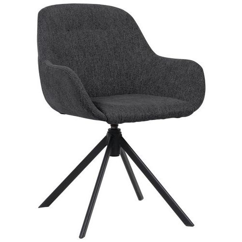 Fauteuil Pivotant Sira Pied Noir Assise Anthracite