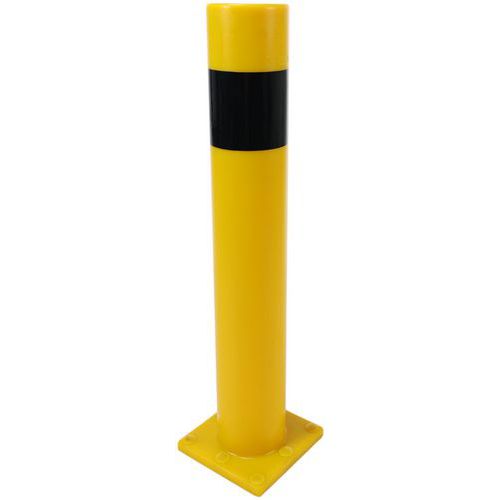 Viso - Poteau de protection flexible 160mm jaune/noir - 1000mm hauteur - Polyuréthane - Intérieur/Extérieur - À visser